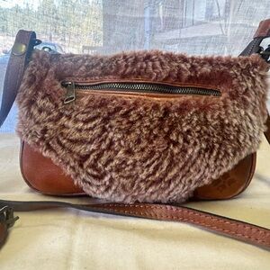 Patricia Nash Brown and Pink Crossbody Bag